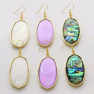 independent Jewelry - Abalone gold framed dangle earrings independent Jewelry - Abalone gold framed dangle earrings